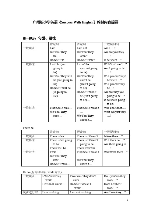 广州版小学英语六年级上册