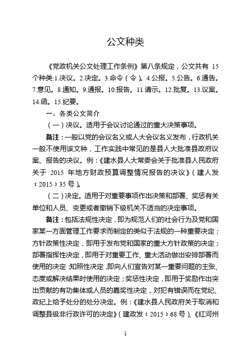 公文种类要点学习