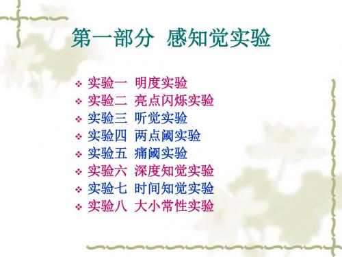 单眼深度知觉阈限测定