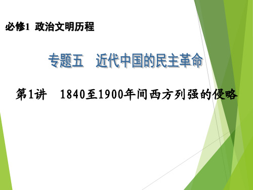 2014高考历史一轮复习配套课件：必修1 专题5 第1讲 1840至1990年间西方列强的侵略