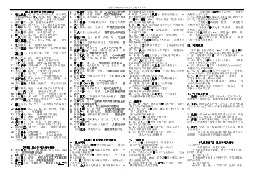 高中语文必修二文言重点字词,文化常识