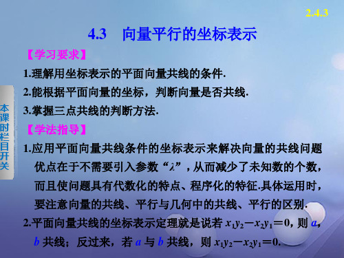 2.4.3向量平行的坐标表示 课件高中数学必修4(北师大版)