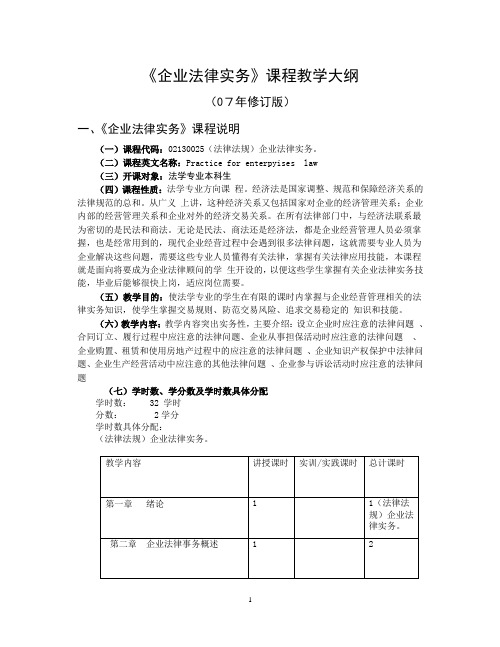 (法律法规)企业法律实务