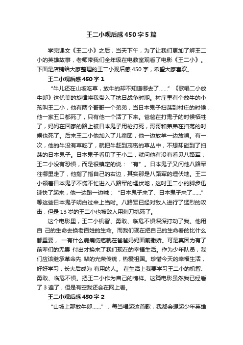 王二小观后感450字5篇