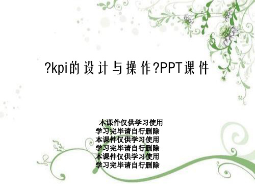 《kpi的设计与操作》PPT课件