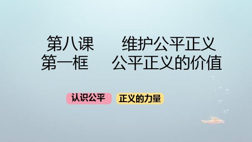 部编版道德与法治八年级下公平正义的价值课件(共18张PPT)