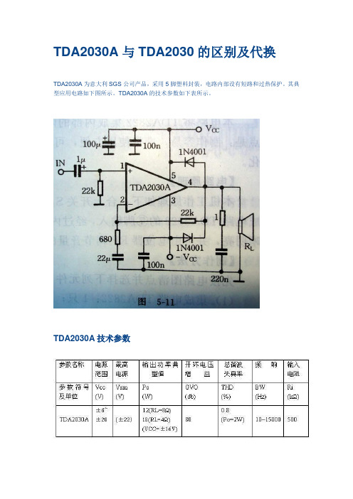 TDA2030A与TDA2030的区别及代1