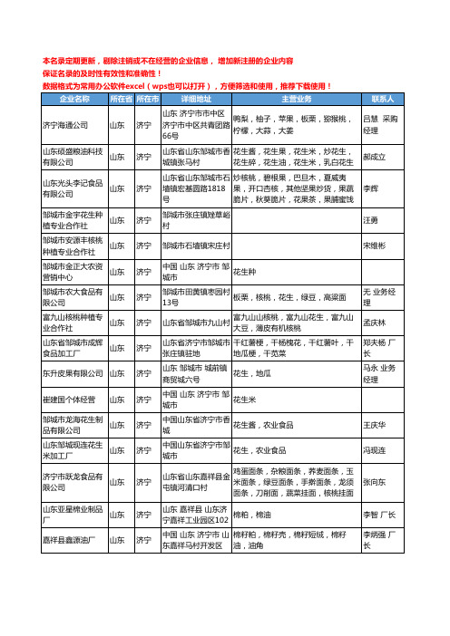 2020新版山东省济宁坚果-杂果-干果工商企业公司名录名单黄页联系方式大全39家