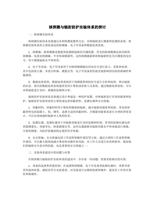 核探测与辐射防护实验体系的探讨