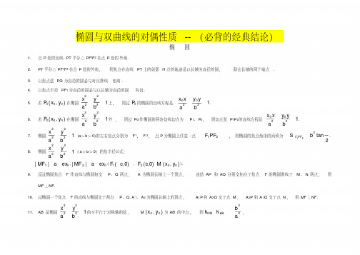 高考数学圆锥曲线的经典性质50条(20200618183942)