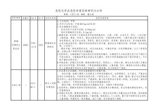 危险化学品危险有害因素辨识与分析