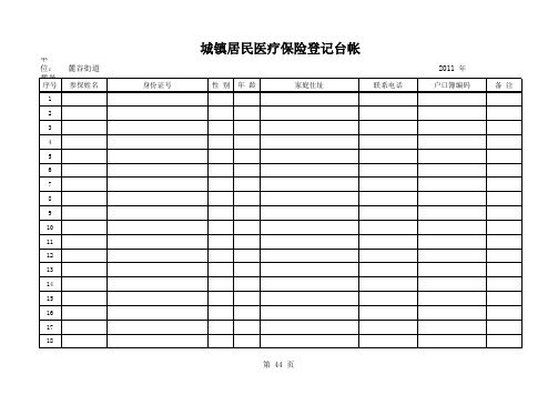 城乡居民基本医疗保险台帐
