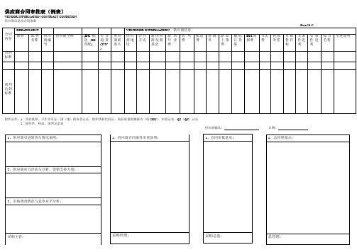 采购部供应商合同审批表