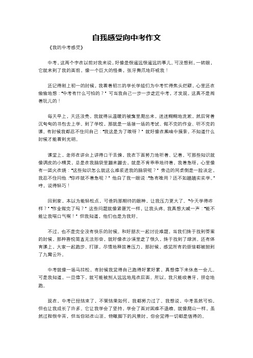 自我感受向中考作文