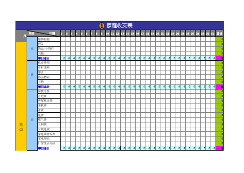 家庭收支明细表