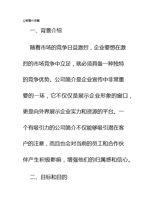 公司简介方案