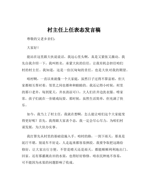 村主任上任表态发言稿