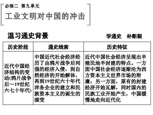 2015高考历史(山东)一轮课件：第19课时 近代中国社会经济结构的变动与民国时期民族工业的曲折发展