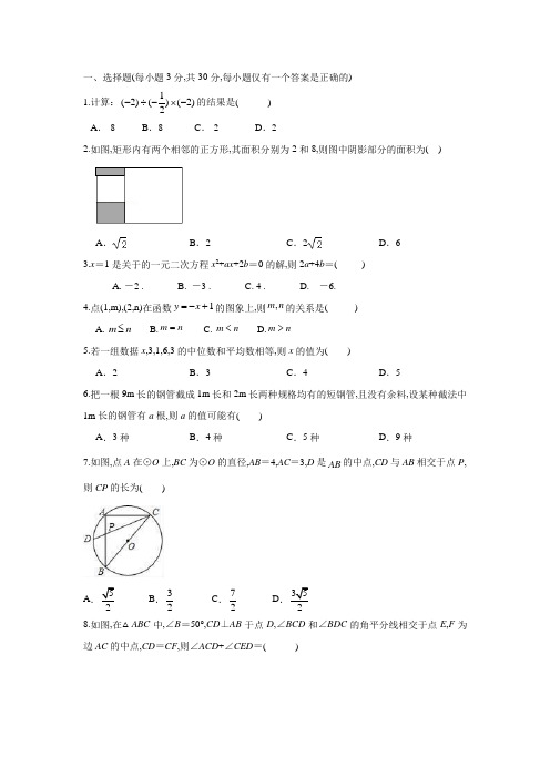 中考全真模拟测试 数学试题 含答案解析