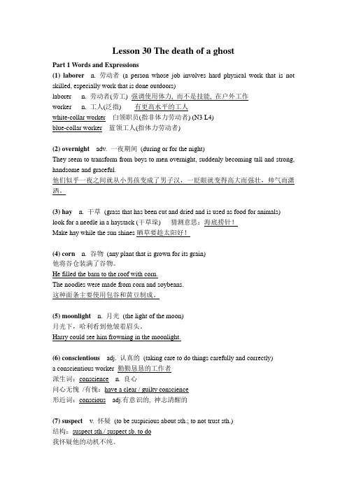  新概念英语第三册Lesson 30  