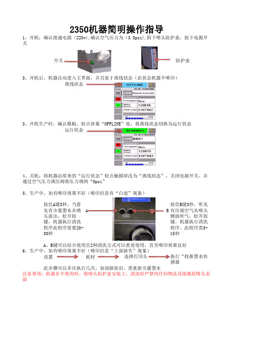 伟迪捷2351高解析喷码机简明操纵指导