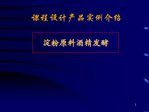 酒精发酵工艺过程ppt课件