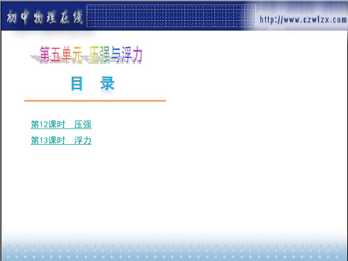 2013年苏科版中考复习课件：第五单元《压强和浮力》.ppt
