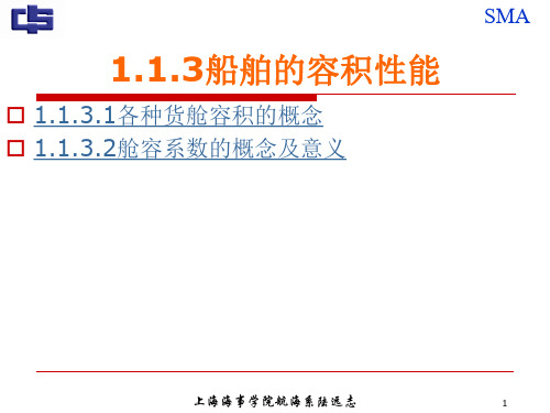 1.1.3 船舶的容积性能