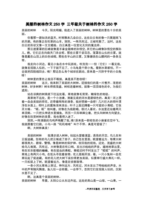 美丽的树林作文250字 三年级关于树林的作文250字_作文250字