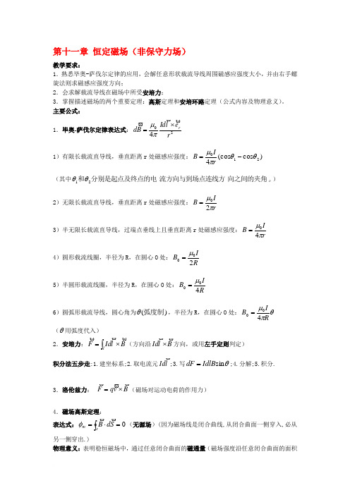 物理学教程(第二版)下册复习提纲