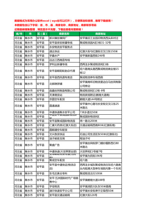 2020新版河北省衡水市安平县运输工商企业公司商家名录名单黄页联系电话号码地址大全164家