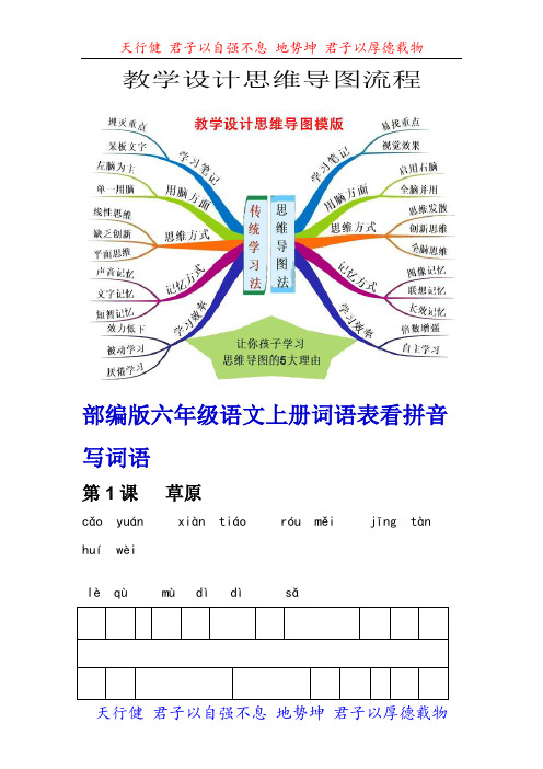 【精选推荐】部编版 六年级语文上册词语表看拼音写词语