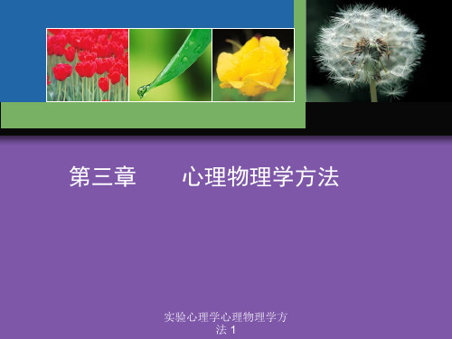 实验心理学心理物理学方法 1