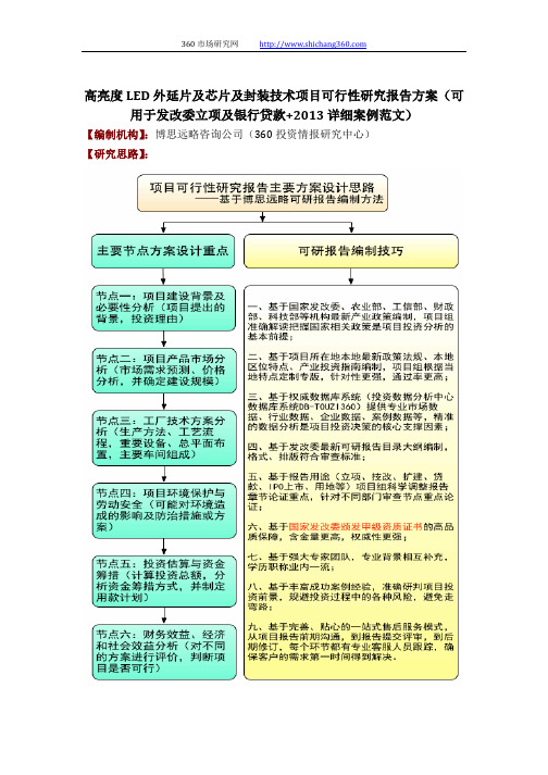 高亮度LED外延片及芯片及封装技术项目可行性研究报告方案(可用于发改委立项及银行贷款+2013详细案例范文)