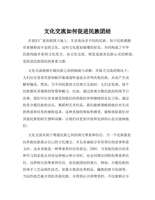 文化交流如何促进民族团结