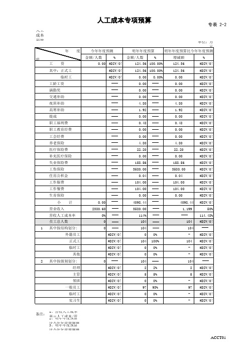 43人工成本预算专表2