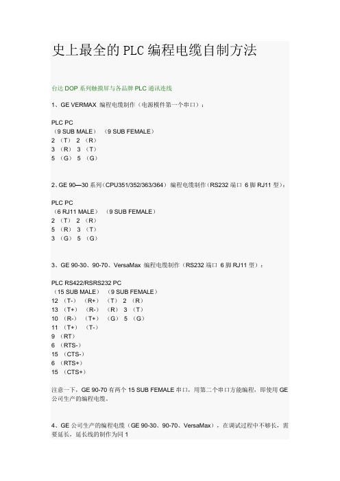 史上最全的PLC通讯电缆自制方法