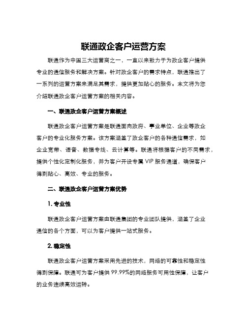 联通政企客户运营方案