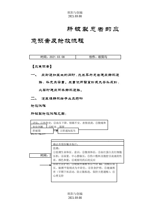 肝破裂患者的应急预案及抢救流程之欧阳与创编