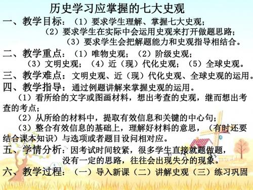 高三历史学习应掌握的八大史观