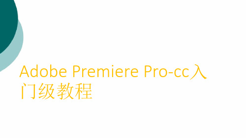 Adobe Premiere Pro cc入门级教程