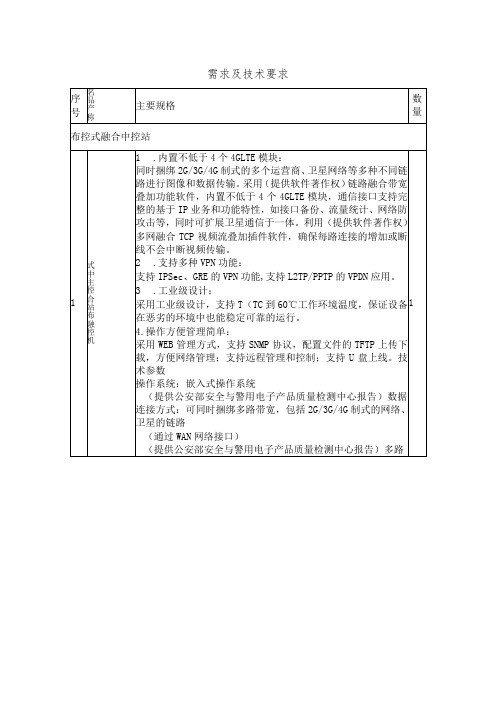 需求及技术要求