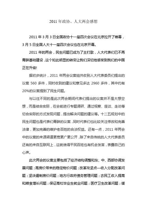 2011年政协、人大两会
