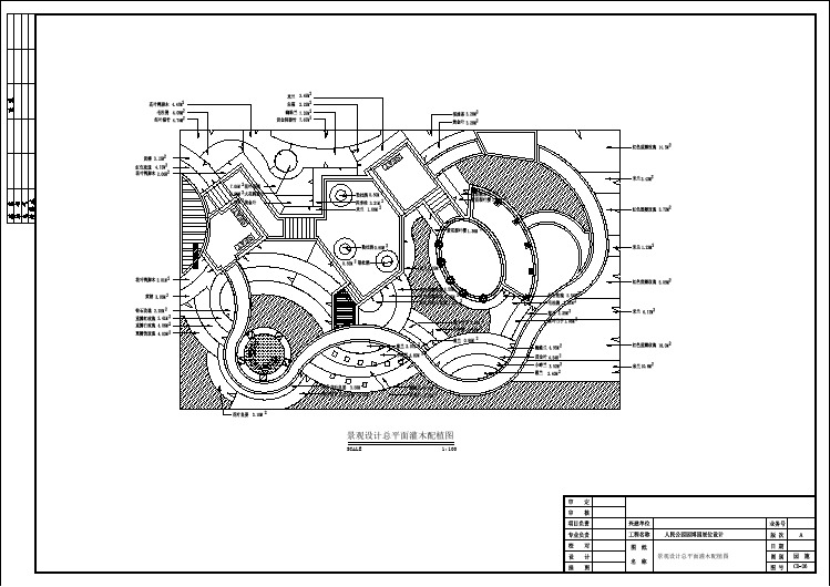 【CAD图纸】人民公园园林施工图CD06总平面灌木(精美图例)