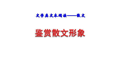 2023届高中语文一轮复习之赏析散文中的形象课件