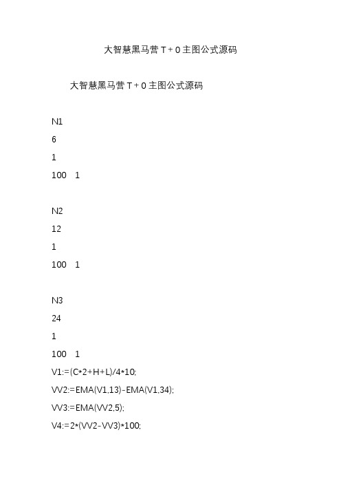 大智慧黑马营T+0主图公式源码