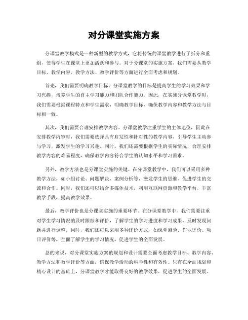 对分课堂实施方案