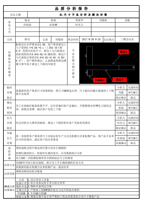 品质分析报告