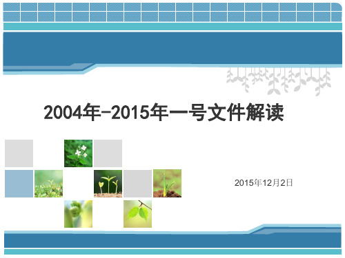 2004年—2015年中央一号文件解读