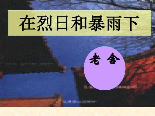 苏教版九年级语文上册课件：第七课 在烈日和暴雨下(共28张PPT)